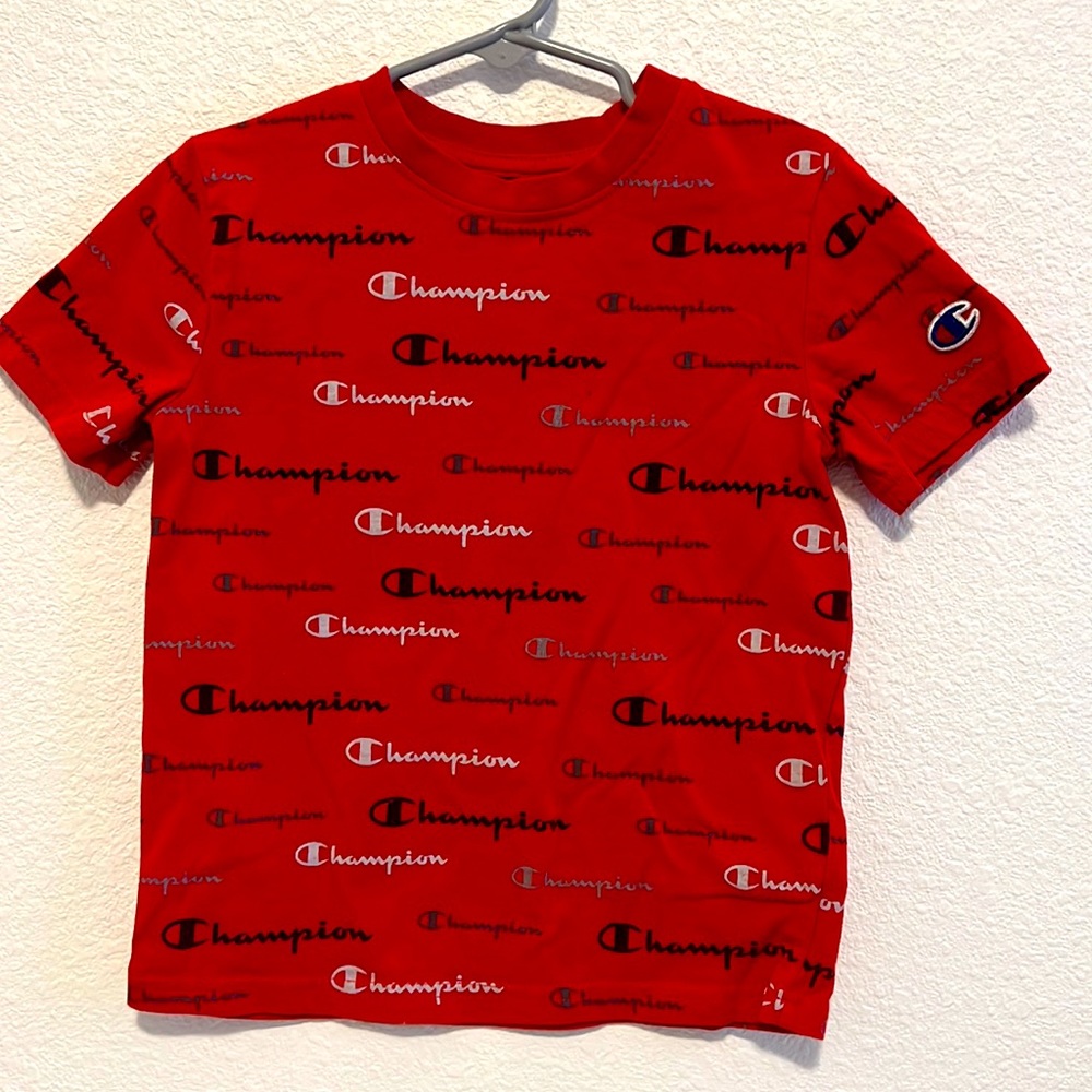 Red boys champion shirt size 6